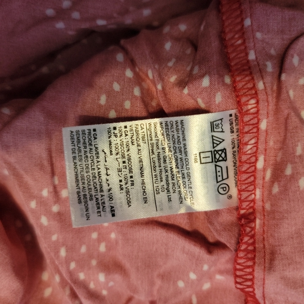 Gap Red Sleeveless Dress w/ White Dot Pattern - Picture 6 of 6